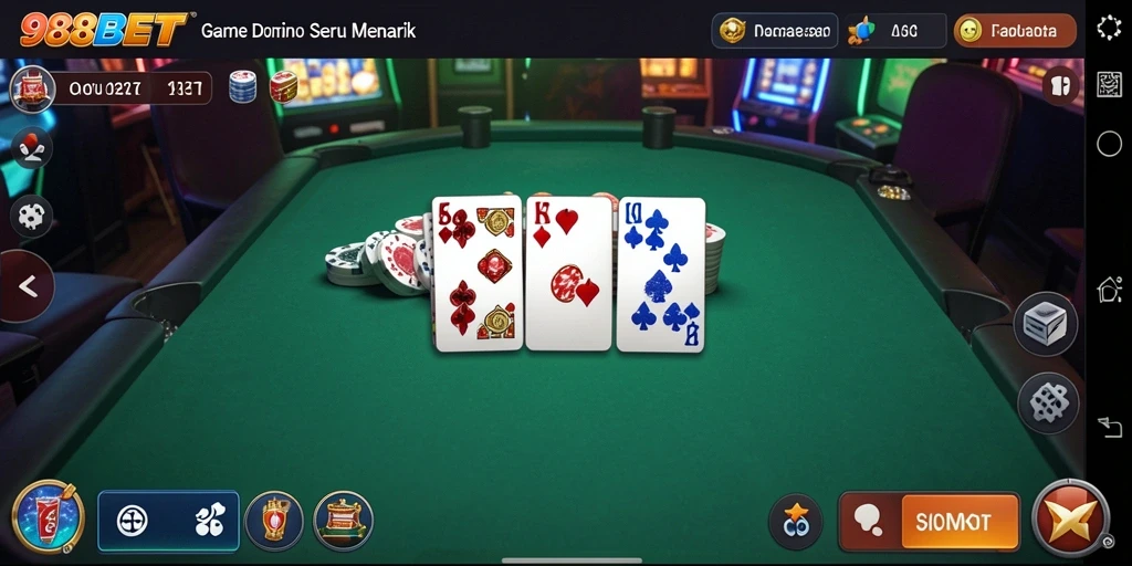 Tampilan gameplay Domino yang seru dan interaktif di 988BET.
