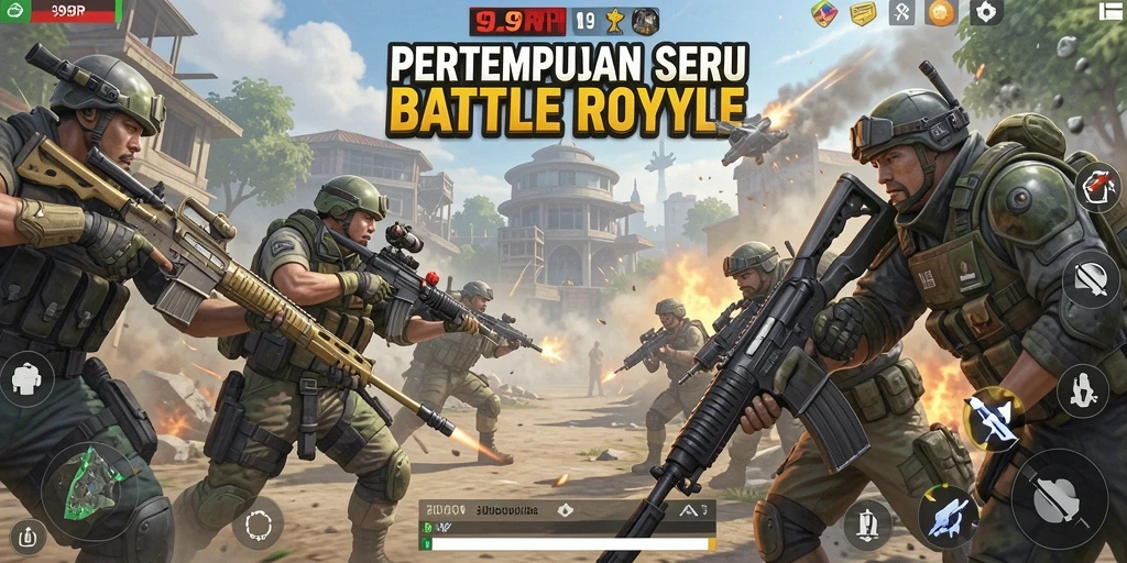 Screenshot 99RP menampilkan aksi pertempuran yang intens dan mendebarkan.