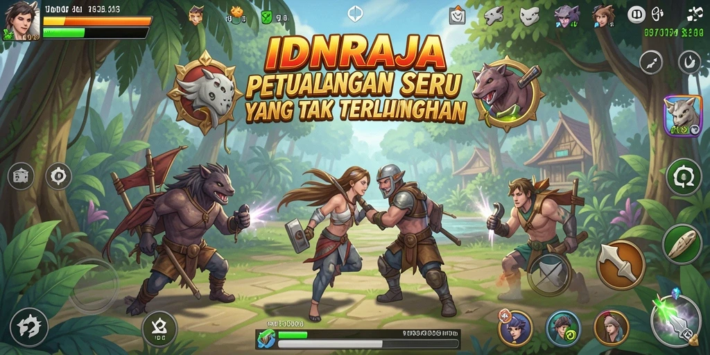Screenshot IDNRAJA menampilkan aksi petualangan yang mendebarkan.