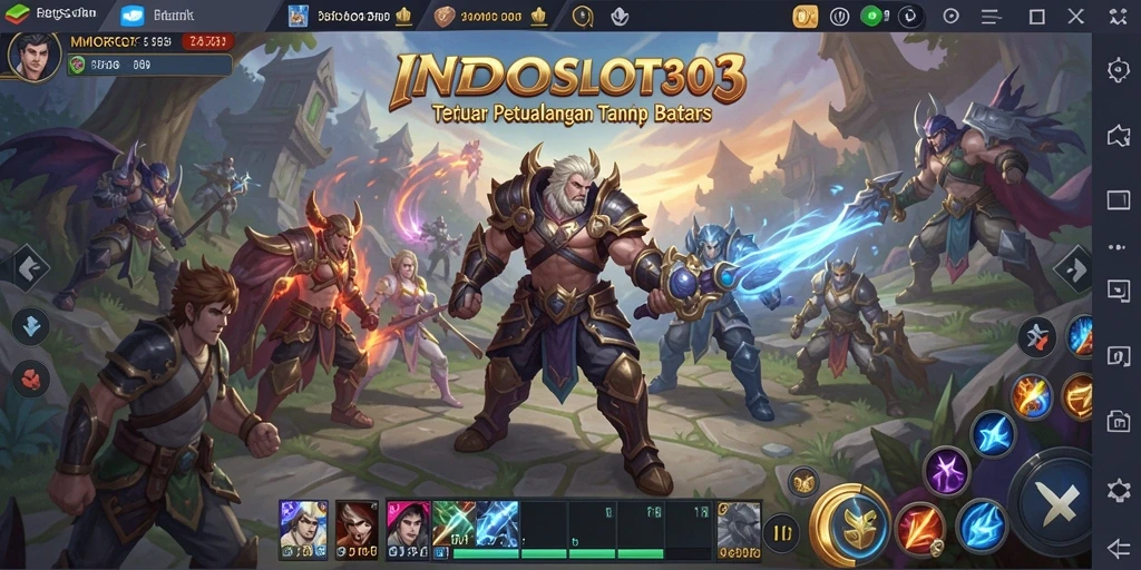 Tampilan aksi seru dari gameplay <strong>INDOSLOT303</strong> dalam dunia MMORPG