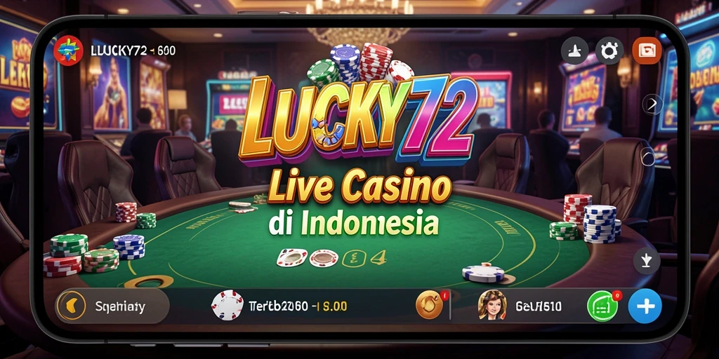Screenshot gameplay Live Casino LUCKY72 yang menarik dan interaktif.