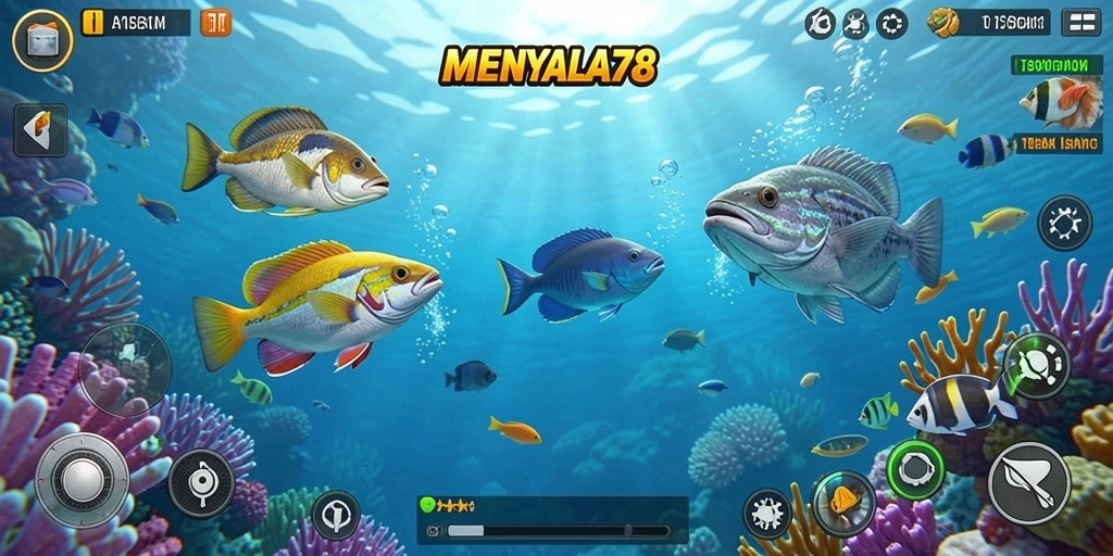 Gameplay seru dalam MENYALA78 dengan berbagai ikan yang menantang.