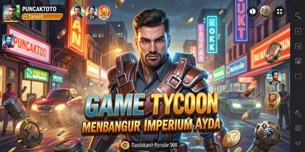 Screenshot menunjukkan gameplay seru dalam membangun kerajaan bisnis.
