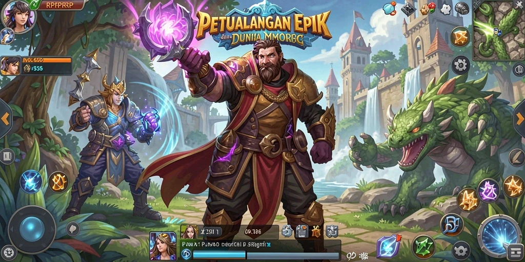 Screenshot utama RPRPRP menampilkan aksi seru dalam gameplay MMORPG.