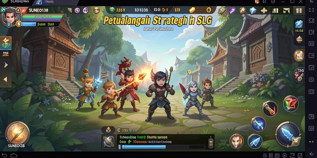 Screenshot SUNEO138 menampilkan aksi pertempuran yang seru dalam gameplay SLG.