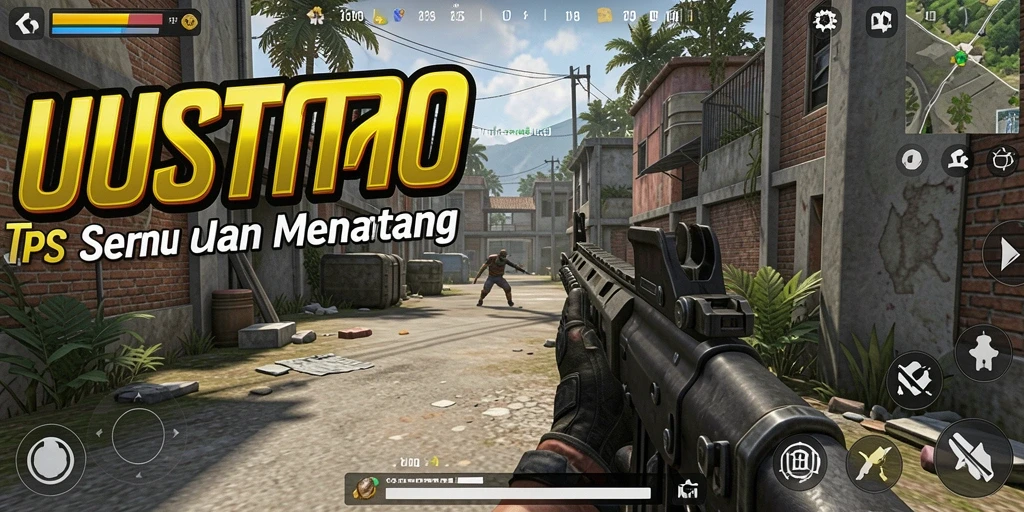 Screenshot gameplay UUSTOTO yang menunjukkan pertarungan seru dalam TPS.